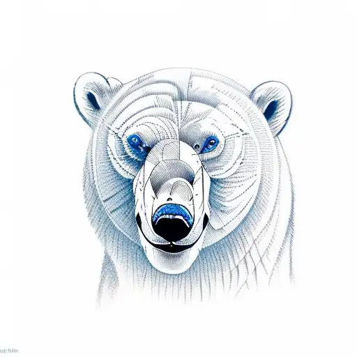 Polar Bear With 72 Trees And Blue Bird