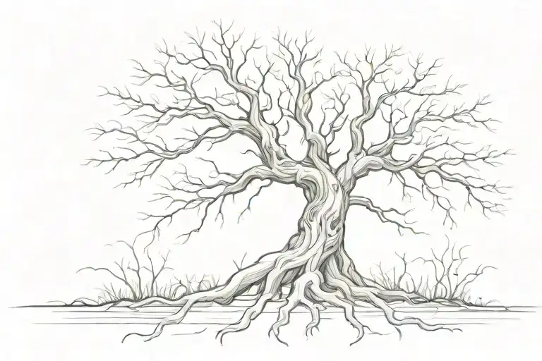 Tree With Root Growing