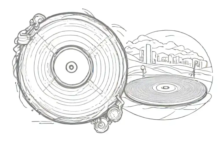 Vinyl Record With Golf Themed Label