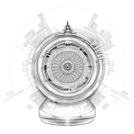 An Intricate Design Of A Rising Sun With Running Shoes Incorporated