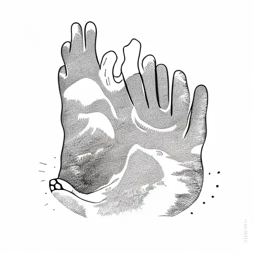 Bear Paw With Moutains And Bear Inside