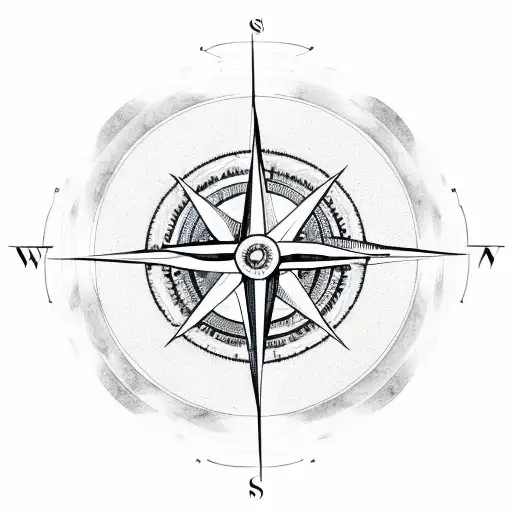 An Abstract Representation Of The Sun And A Compass Intertwined