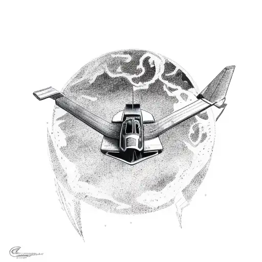 A Metro 6R4 Rally Car Floating In Space With An Eagle Soaring Above