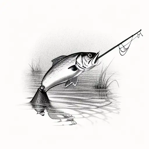 A Fishing Pole In A Pond