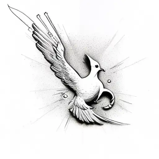 A Peace Dove With A Grenade In Its Paws