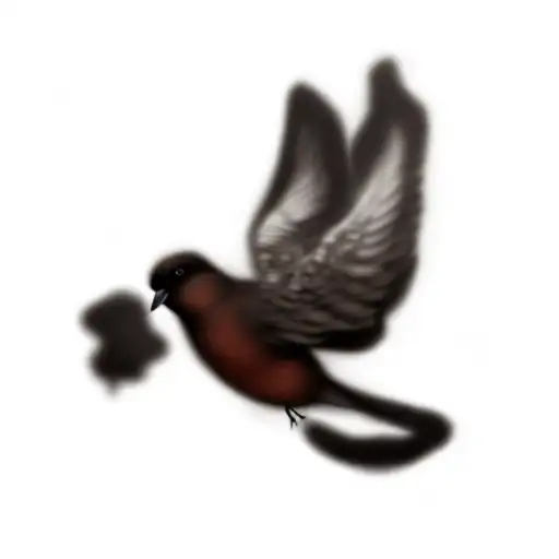 A Bird Flying In The Dark