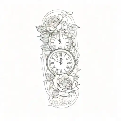 A Clock With Roses And An Eye