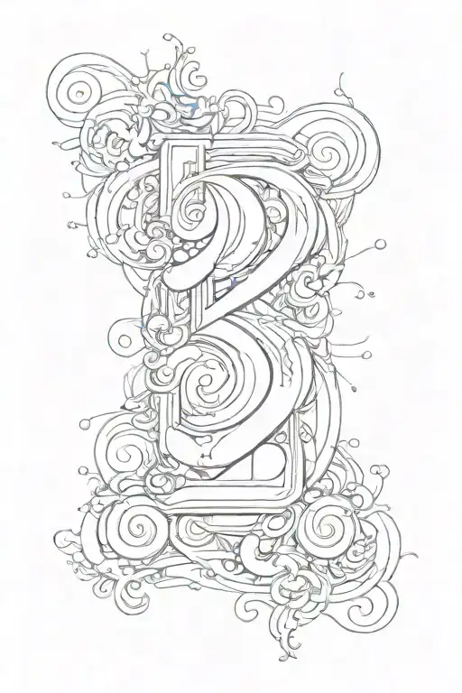 The Number 222 In A Vertical Line With Artistic Details