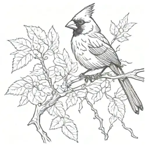 Cardinal On A Branch