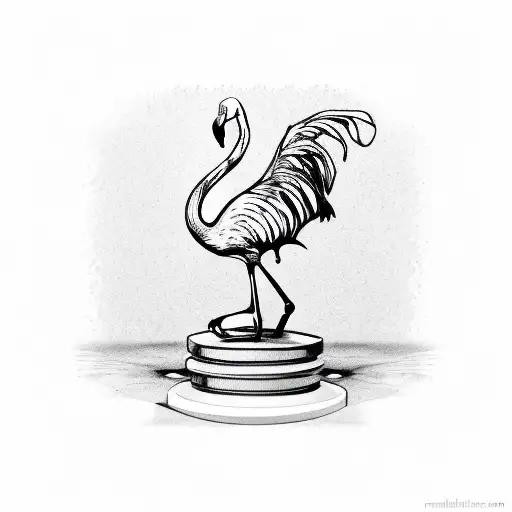Flamingo On A Chessboard