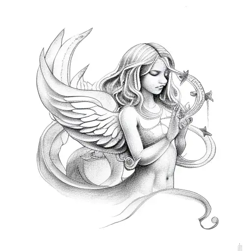 Angel With Pisces Zodiac Sign