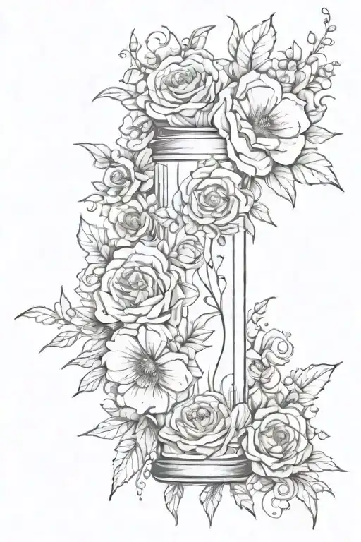 Flowers Candles Gothic Sleeve