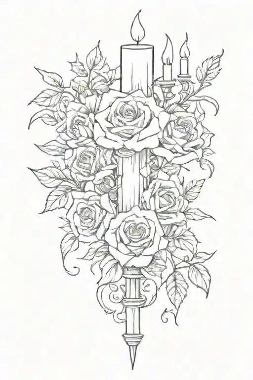 Candles Flowers Gothic Sleeve