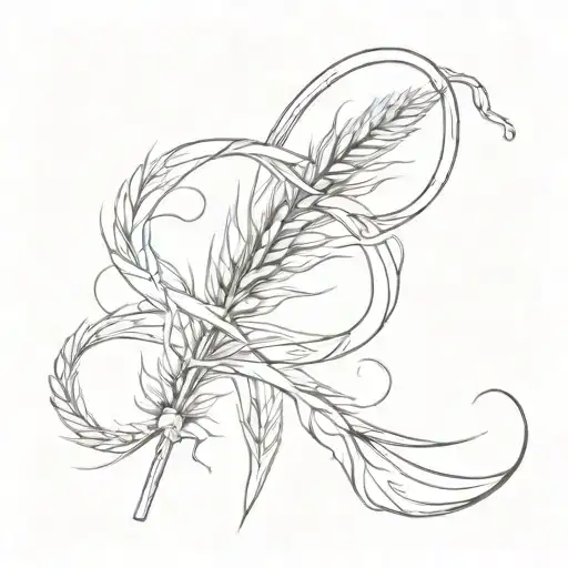 Single Wheat Spike In The Shape Of An Infinity Symbol