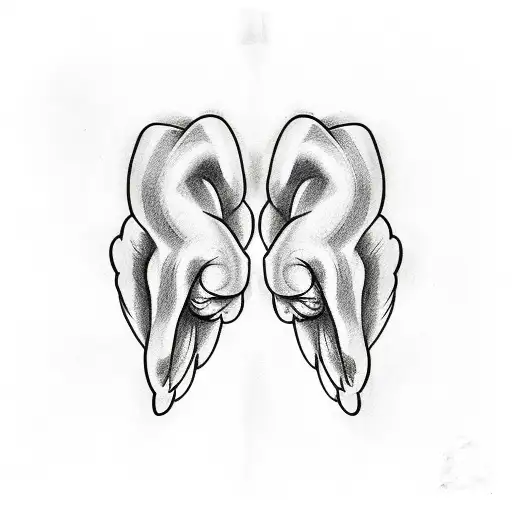 A Sketch-style Tattoo Of A Boxing Glove With Angel Wings