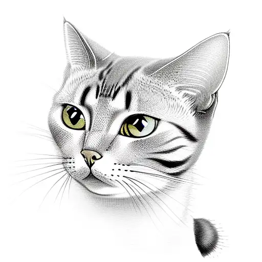 A Cat Surrounded By Cherry Blossom