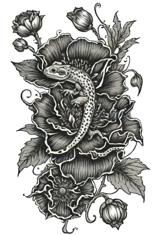 Salamander And Poppy