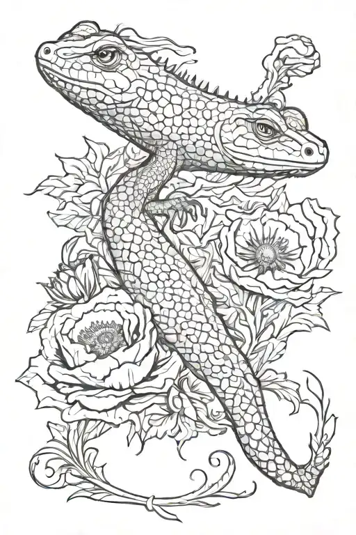 Salamander And Poppy