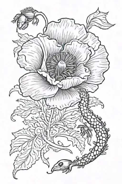 Poppy With Salamander