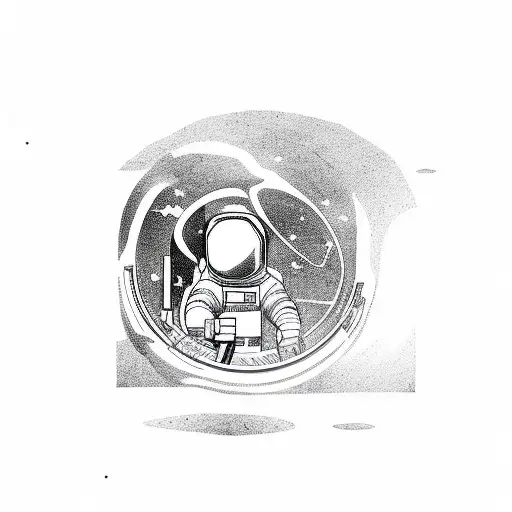 Astronaut Sitting Cross Legge