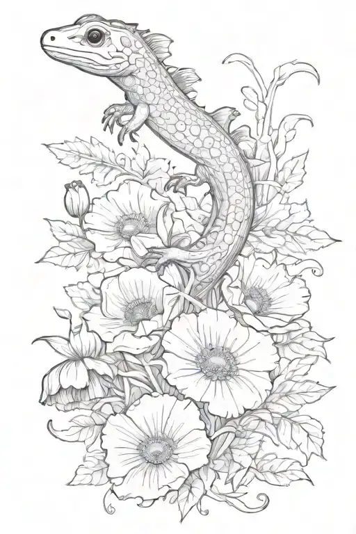 Salamander And Poppy