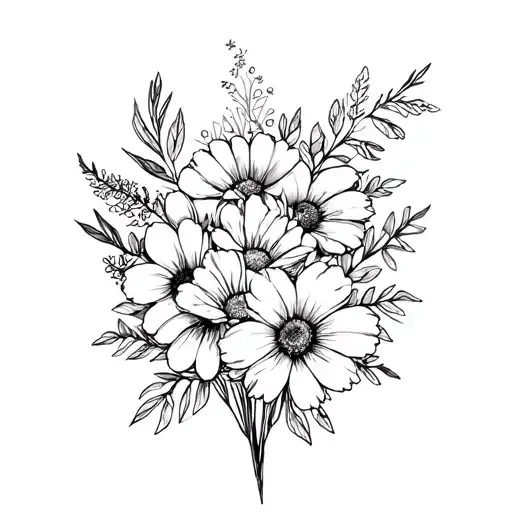 July August November Birth Flower Bouquet