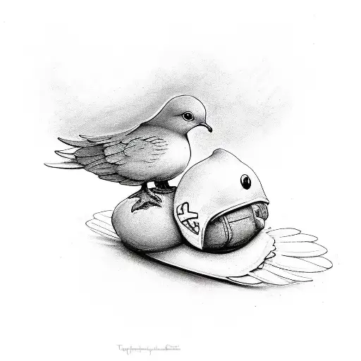 Kaiyden With A Babies Foot And A Dove With The Date October 13 2021 In Roman Nuemerals Colored Red