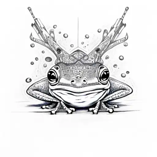 Blue Frog With Bright Spots With Cap