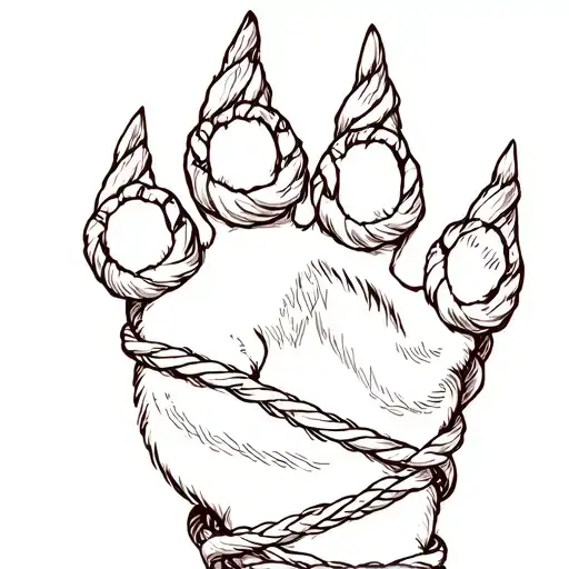 Puppy Paw Tiger Stripes And Shibari Rope