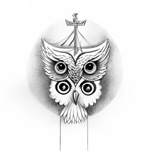 Lady Of Justice And Owl Face