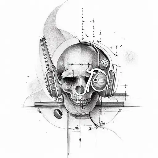Merge The Passion For Music And Philosophy Into A Tattoo Artwork Using Sketch Style