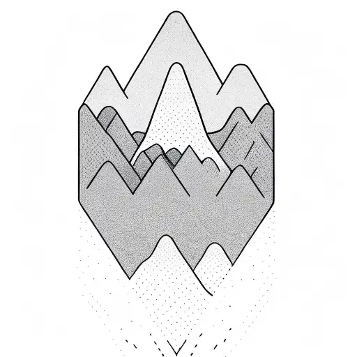 A Minimalist Representation Of A Mountain Peak And A Wave Intersecting