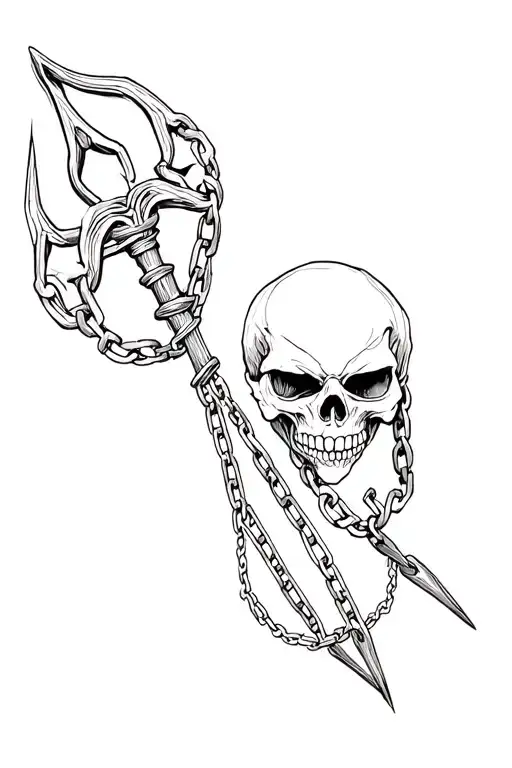 Flail With Demonic Skull And Chain