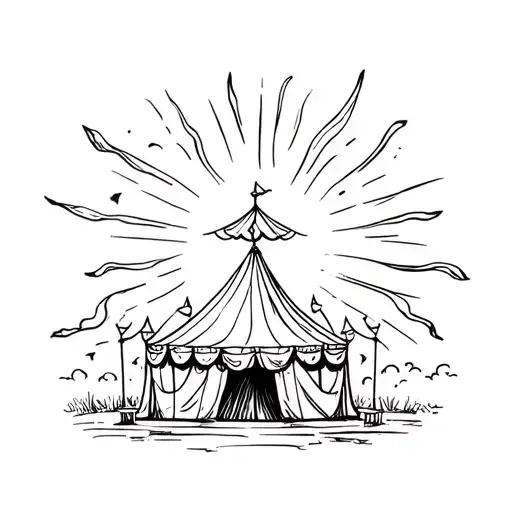 Circus Tent With A Sun Rising