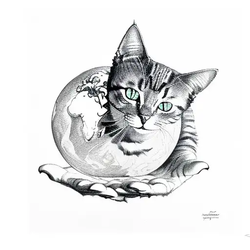 Cat Holding Earth