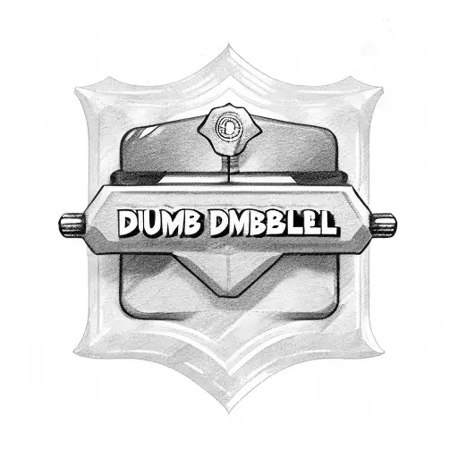 Musical Notes Forming A Dumbbell And Police Badge