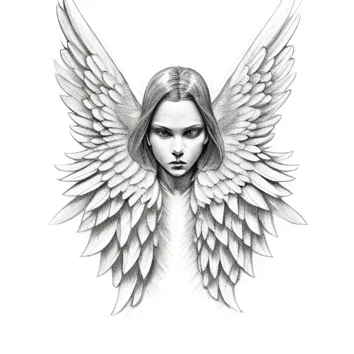 Cartoonish Angel Wings Surrounding A Name