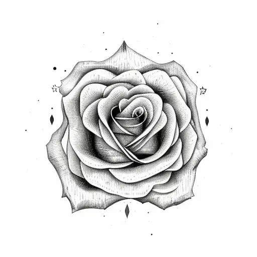 Flower Moon Line Rose Stars