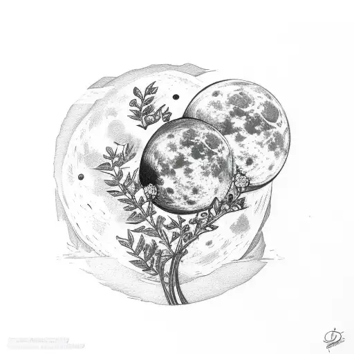 Flower Moon Line Stars