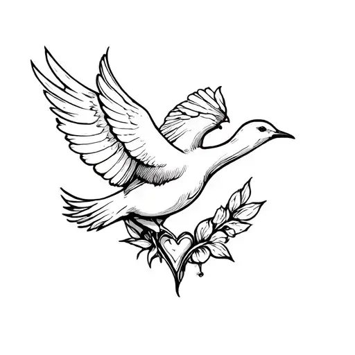 Dove And Heart Intertwined