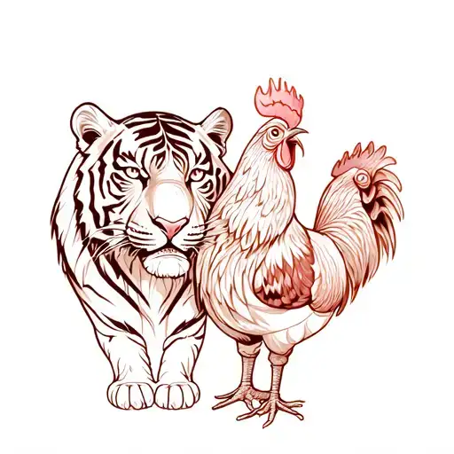 Tiger And A Rooster