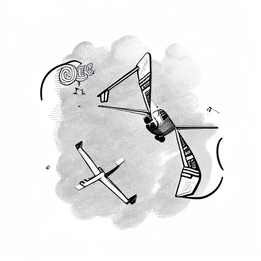 Cursive Letter D With A Small Airplane