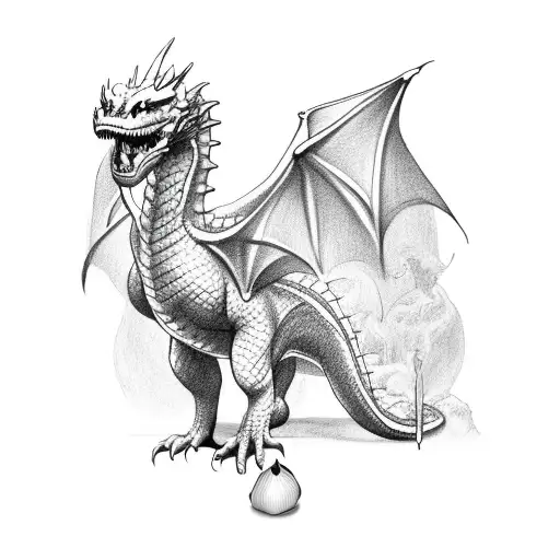 Diabetes Text With A Dragon