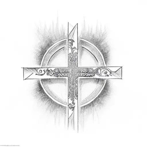 Hand Drawn Cross With The Word Emmanuel Incorporated In The Long Part Of The Cross