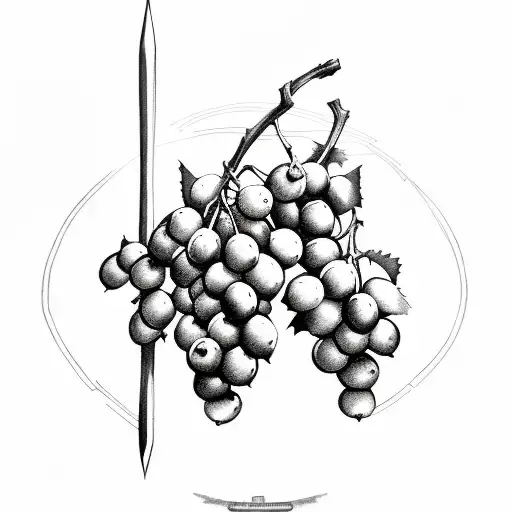 Black Arrow With Grapes