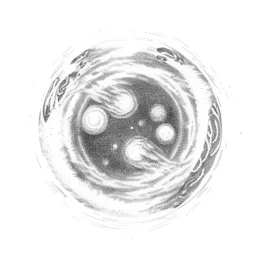 Thunder Cloud Lightning Bolt Space Scene Inside Of It With Planets And Stars