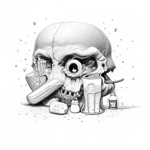 Quote 'I Just Want To Chew Gum And Drink Tap Water' Next To A Cartoon Bomb