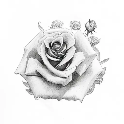 Cross With Rose In The Middle And Wings On The Outside With Scroll