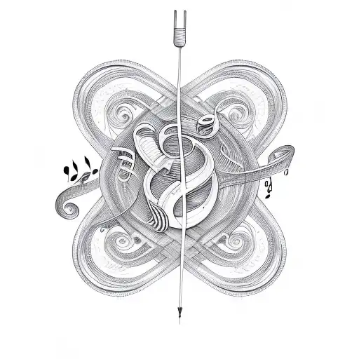 Music Note With Waves