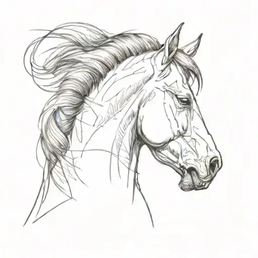 Side Profile Of A Horse With One Ear Back And One Ear Forward